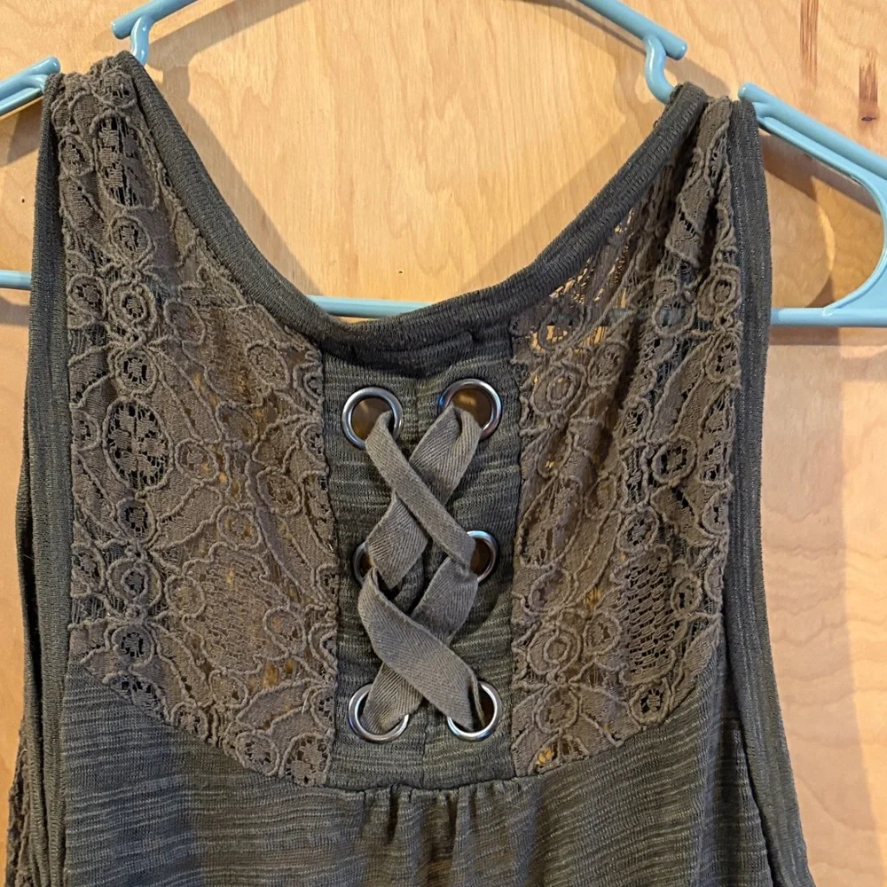 Maurices Brown Lace-Detail Tank Top - Picture 3 of 4
